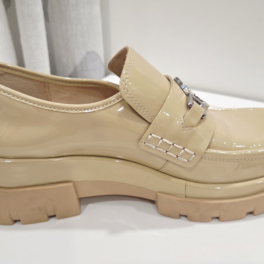 Chunky Loafers – Beige Patent – The Wishbone Collection by Brown – Size 8 - Picture 6 of 12